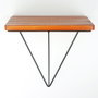 Hanah Home Wr037 Estantería Decorativa de Pared de Madera y Metal Nogal y Negro